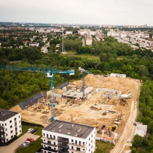 Dwa żurawie przy ulicy Maków Polnych | czerwiec 2024