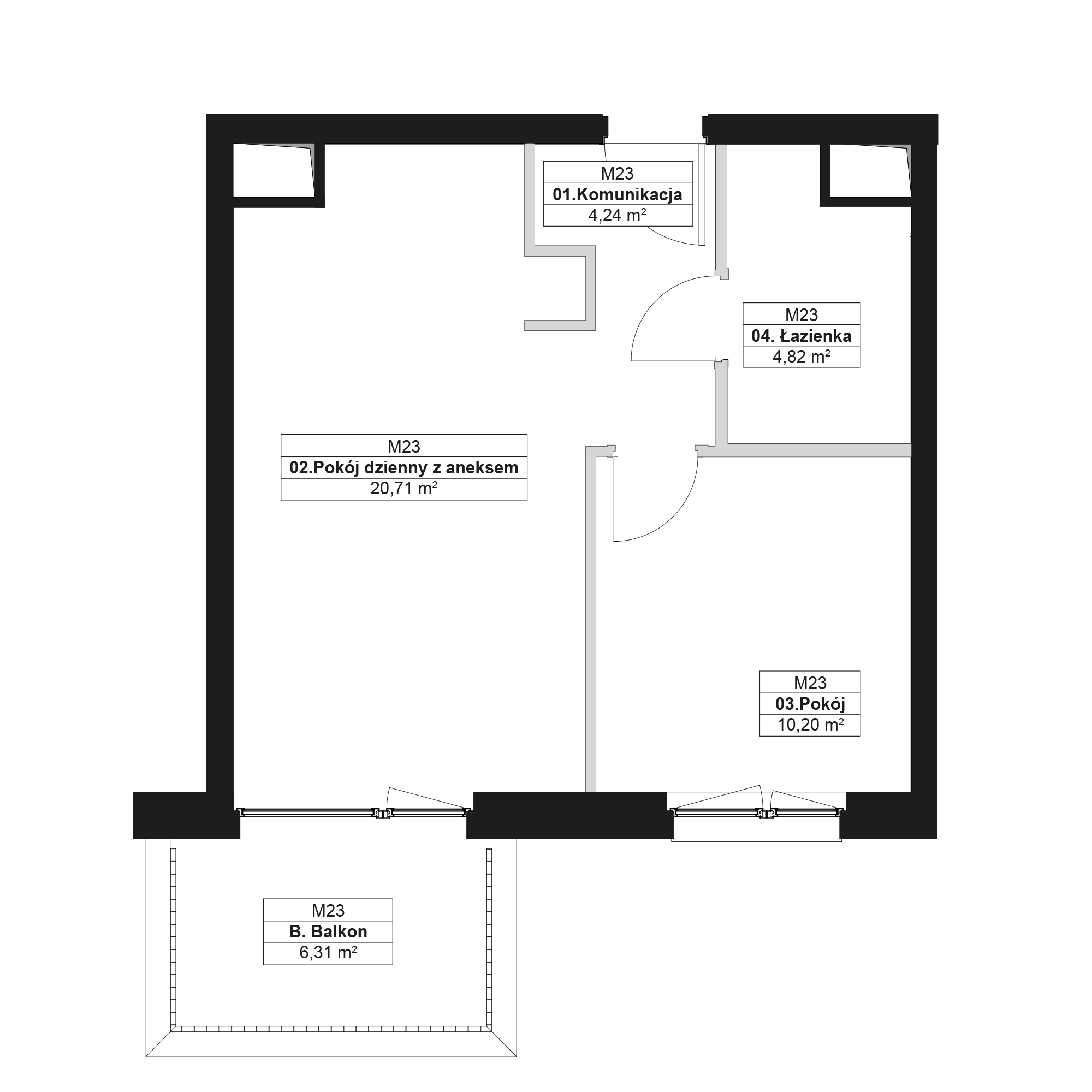 No To Naramowice Poznań mieszkanie deweloperskie na 1 piętrze z 2 pokojami