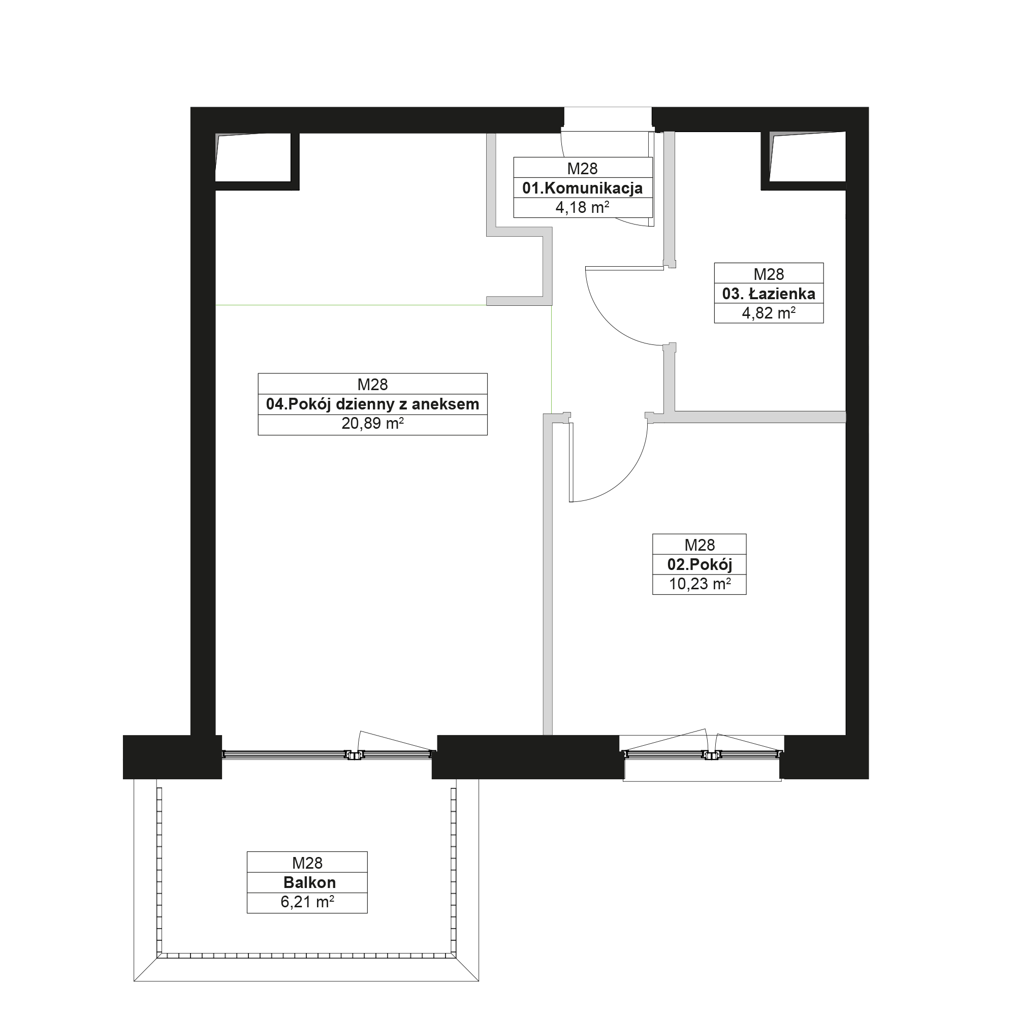 No To Naramowice Poznań mieszkanie deweloperskie na 1 piętrze z 2 pokojami
