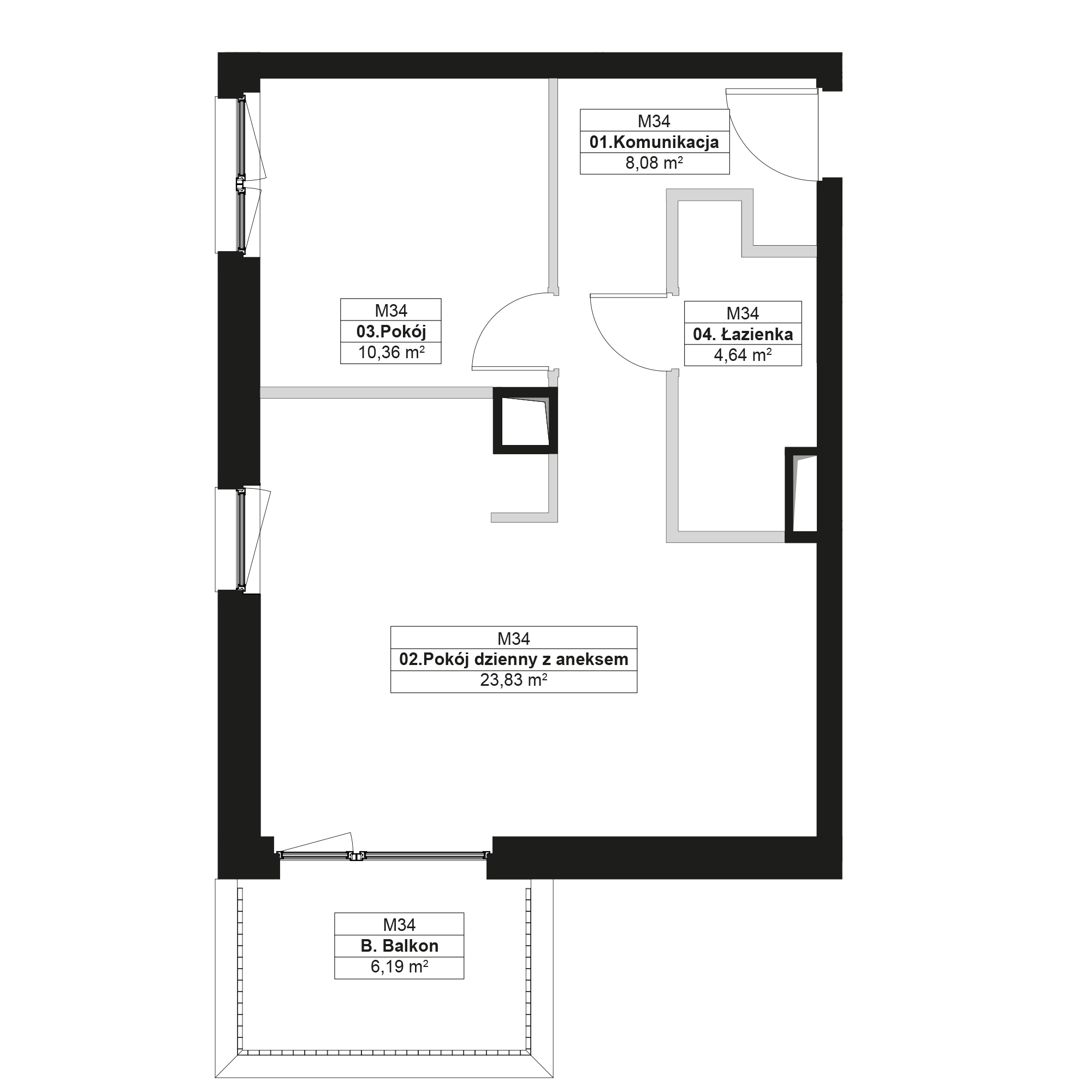 No To Naramowice Poznań mieszkanie deweloperskie na 1 piętrze z 2 pokojami