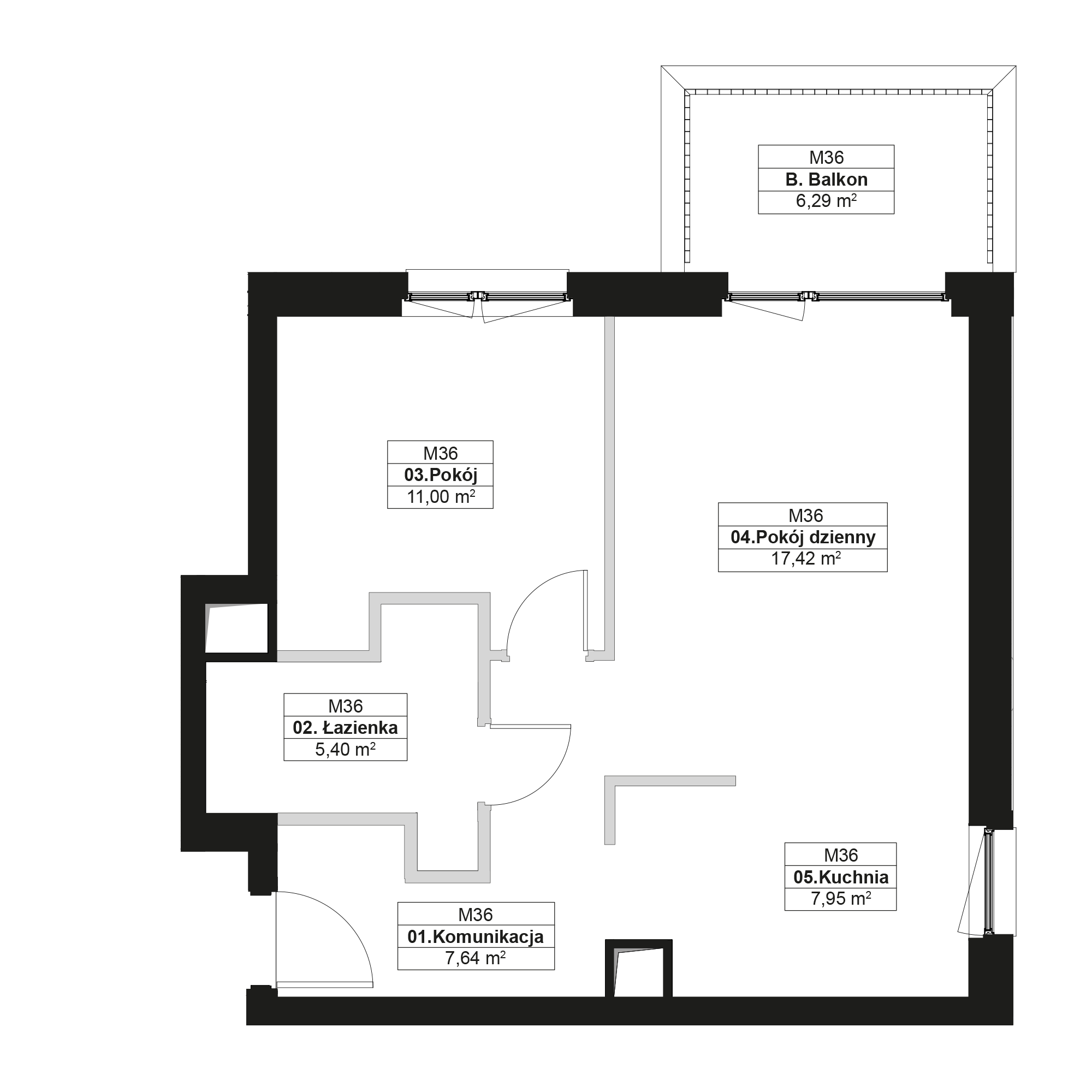 No To Naramowice Poznań mieszkanie deweloperskie na 1 piętrze z 2 pokojami