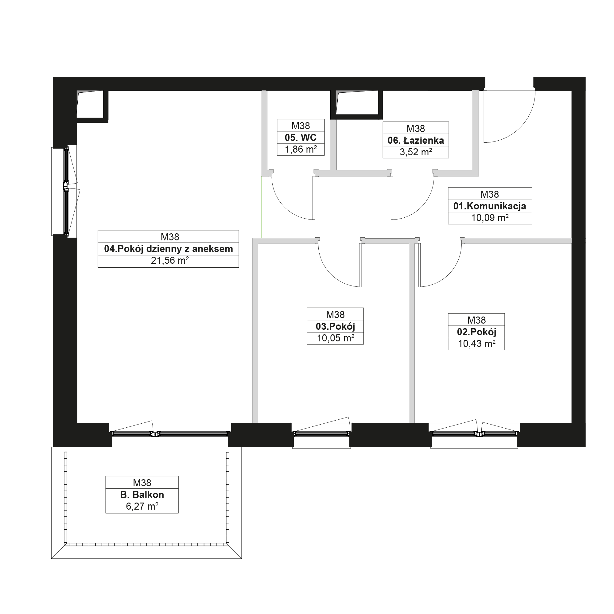 No To Naramowice Poznań mieszkanie deweloperskie na 1 piętrze z 3 pokojami