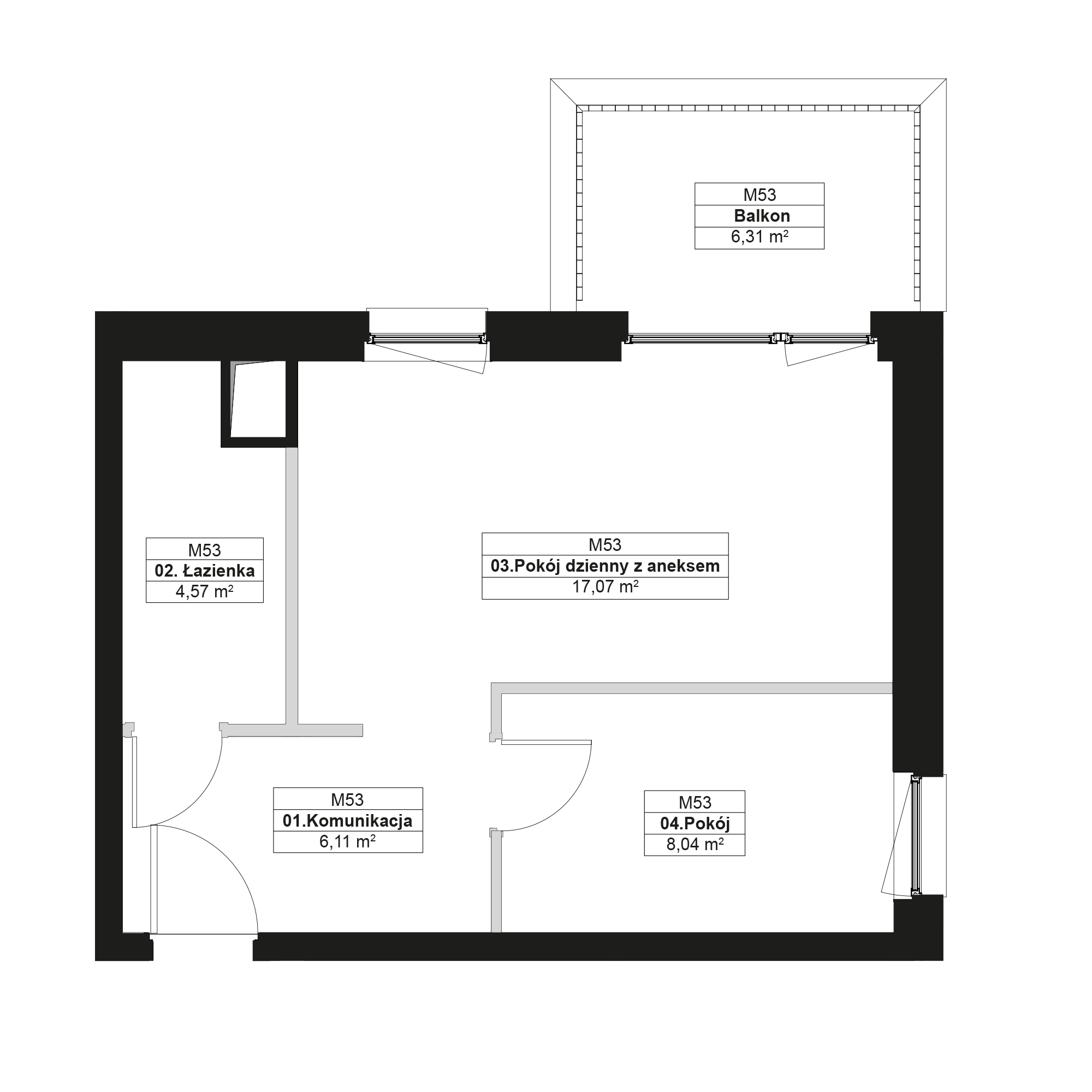 No To Naramowice Poznań mieszkanie deweloperskie na 2 piętrze z 2 pokojami