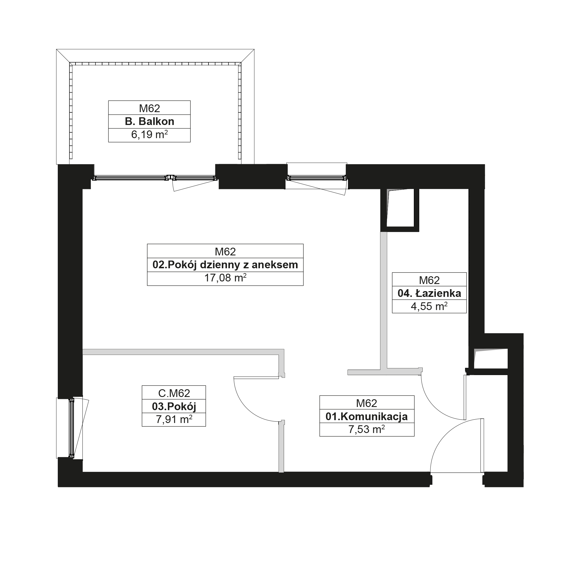 No To Naramowice Poznań mieszkanie deweloperskie na 2 piętrze z 2 pokojami