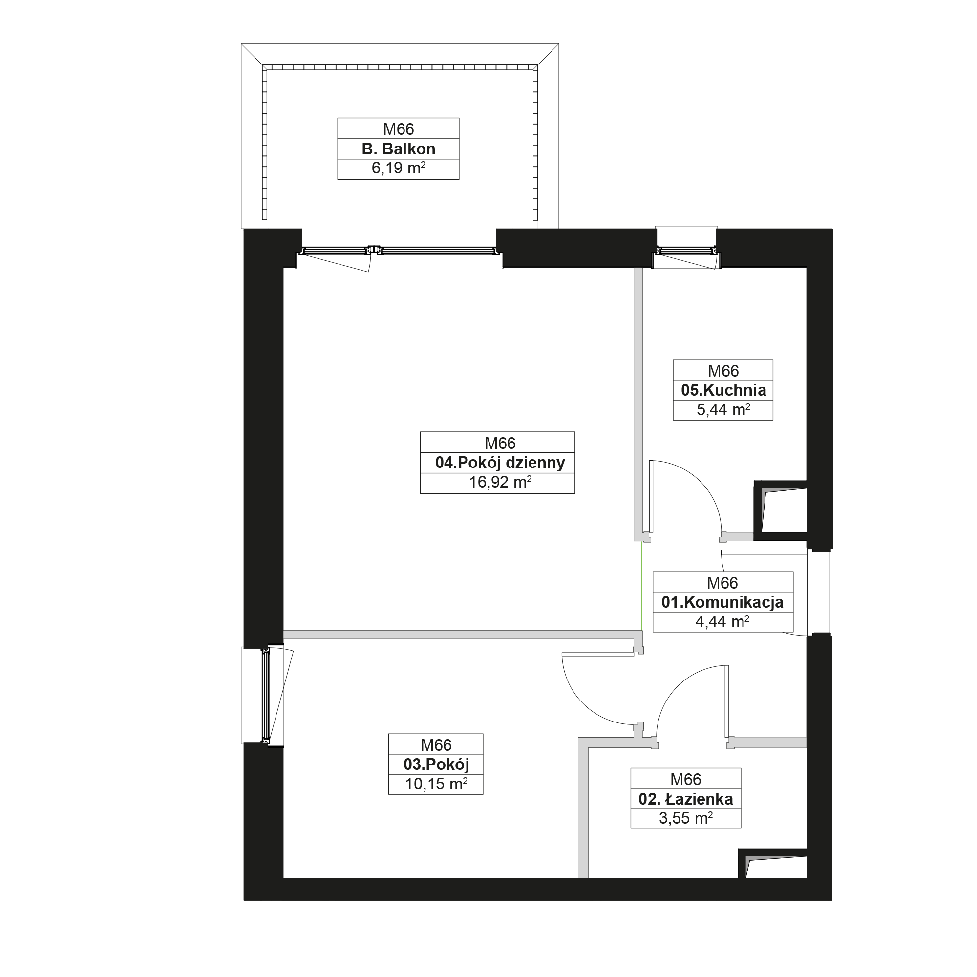 No To Naramowice Poznań mieszkanie deweloperskie na 2 piętrze z 2 pokojami