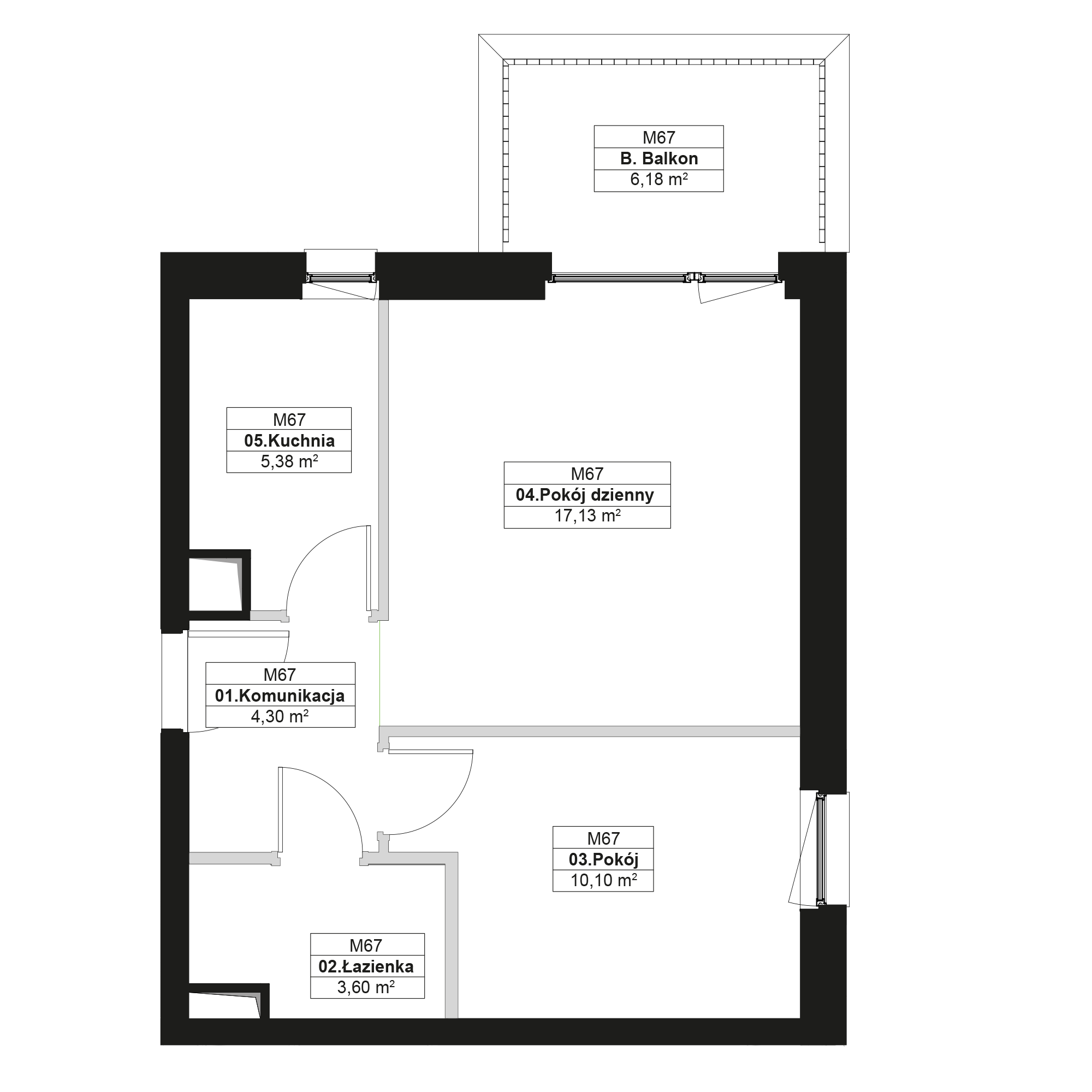 No To Naramowice Poznań mieszkanie deweloperskie na 2 piętrze z 2 pokojami