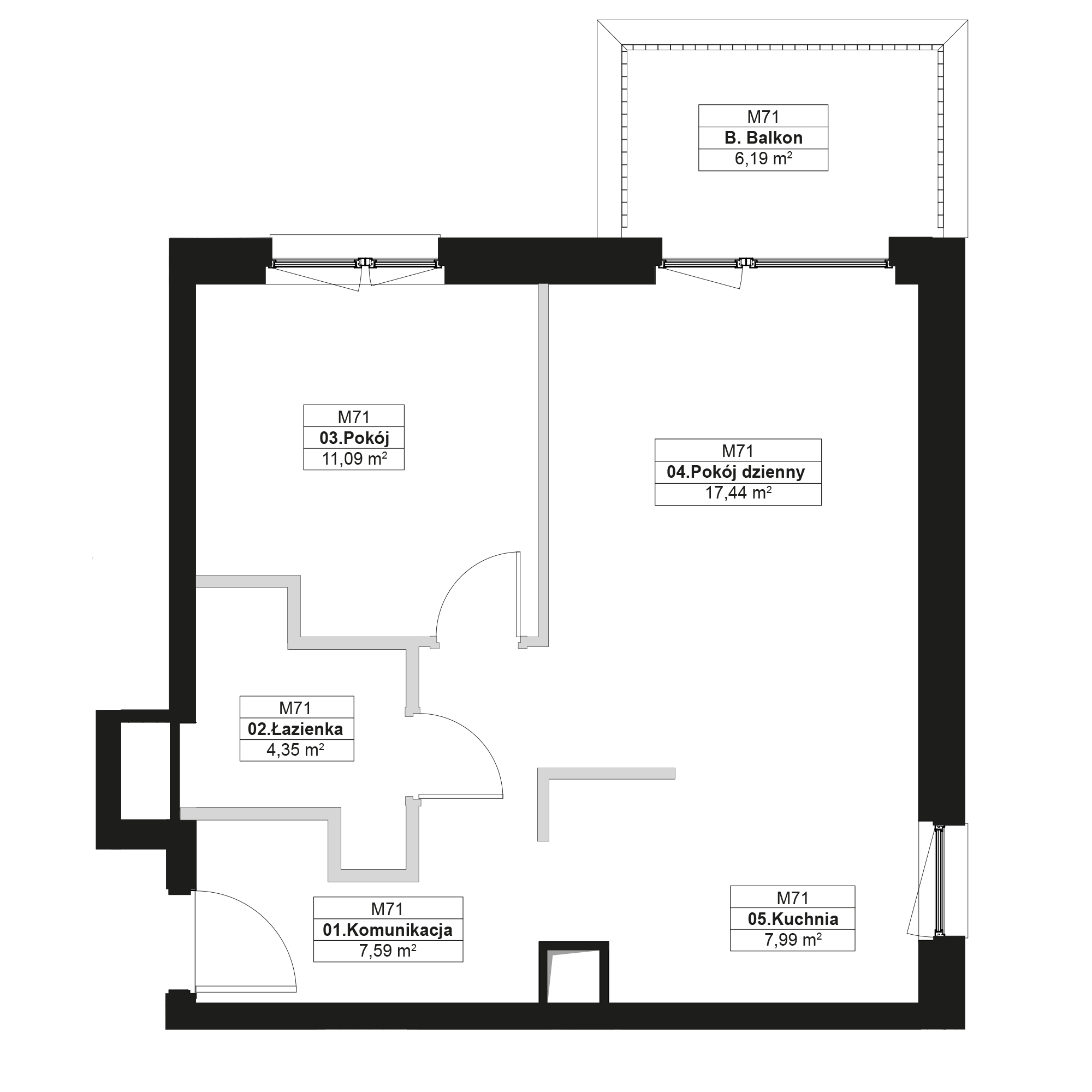 No To Naramowice Poznań mieszkanie deweloperskie na 2 piętrze z 2 pokojami