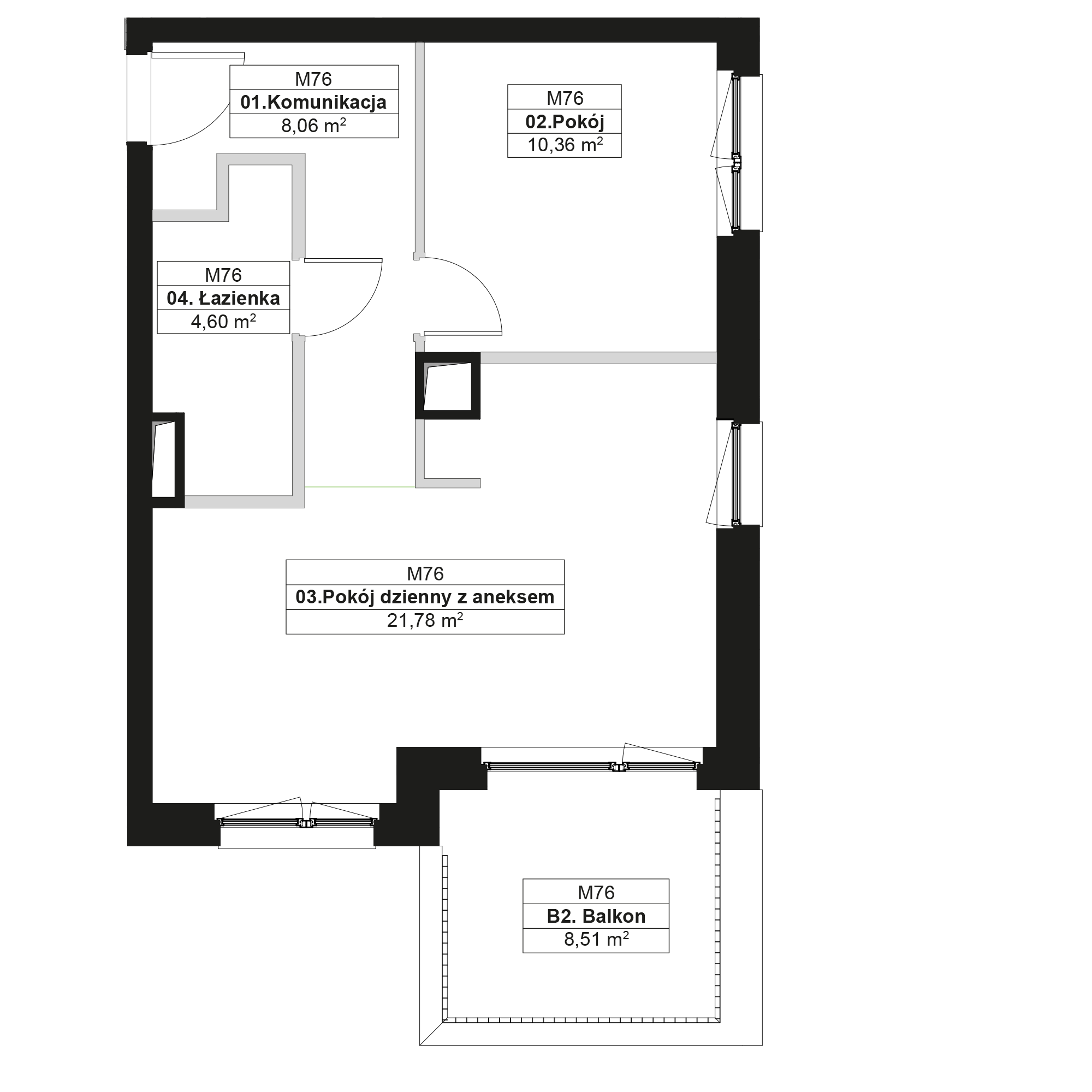 No To Naramowice Poznań mieszkanie deweloperskie na 3 piętrze z 2 pokojami