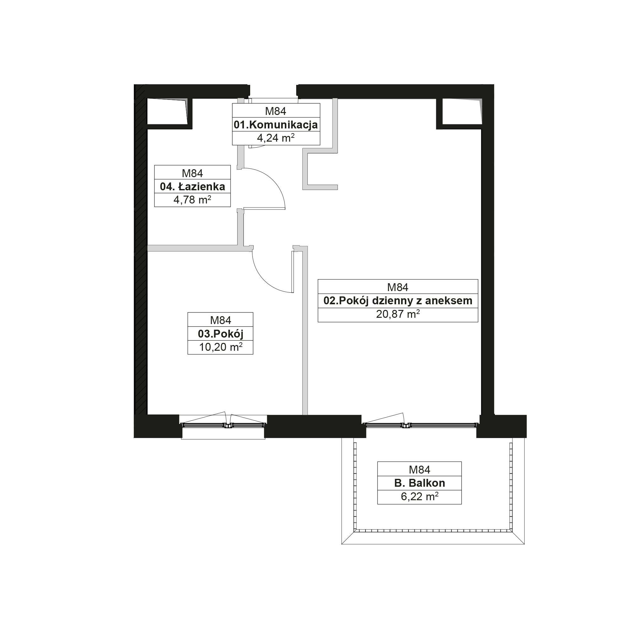 No To Naramowice Poznań mieszkanie deweloperskie na 3 piętrze z 2 pokojami