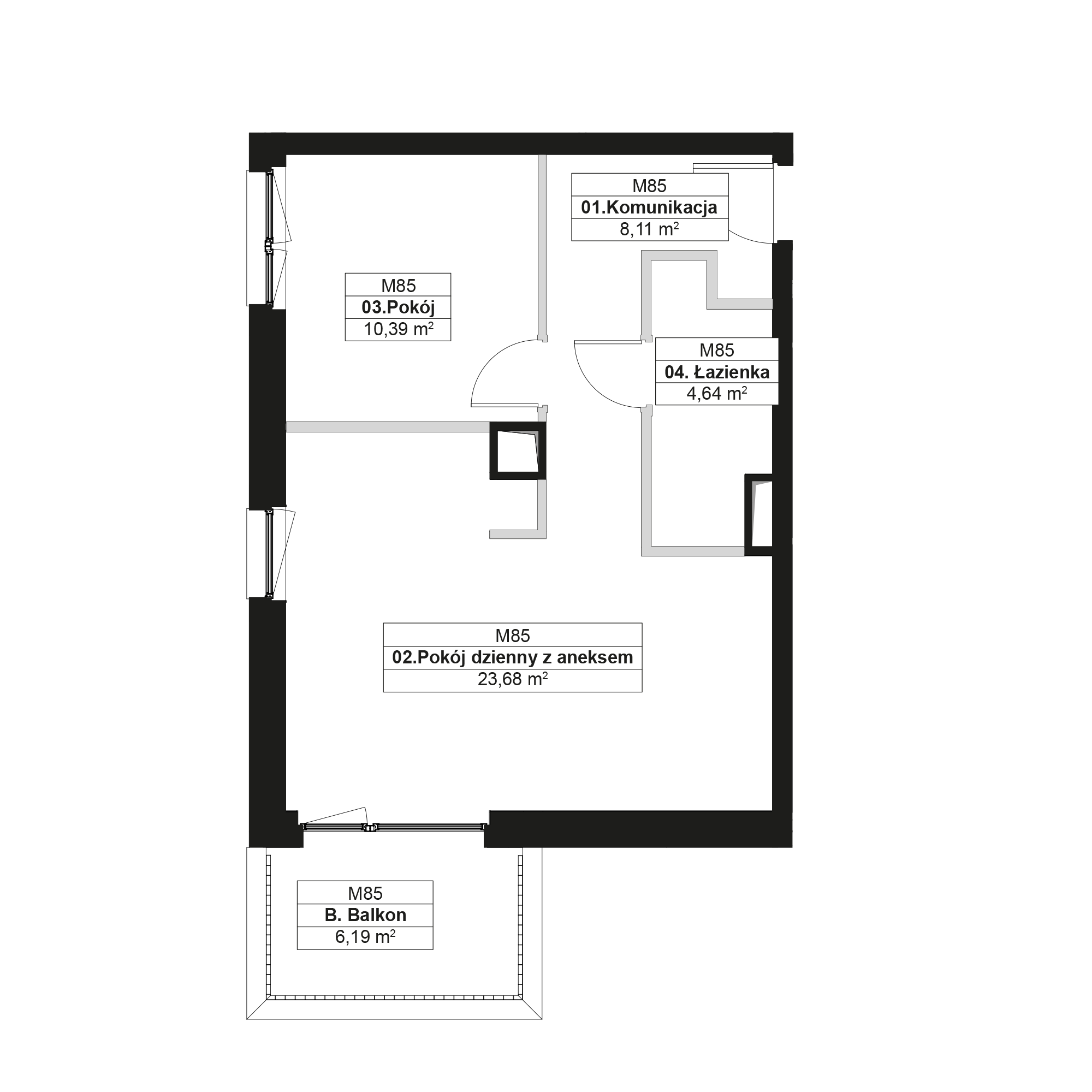 No To Naramowice Poznań mieszkanie deweloperskie na 3 piętrze z 2 pokojami