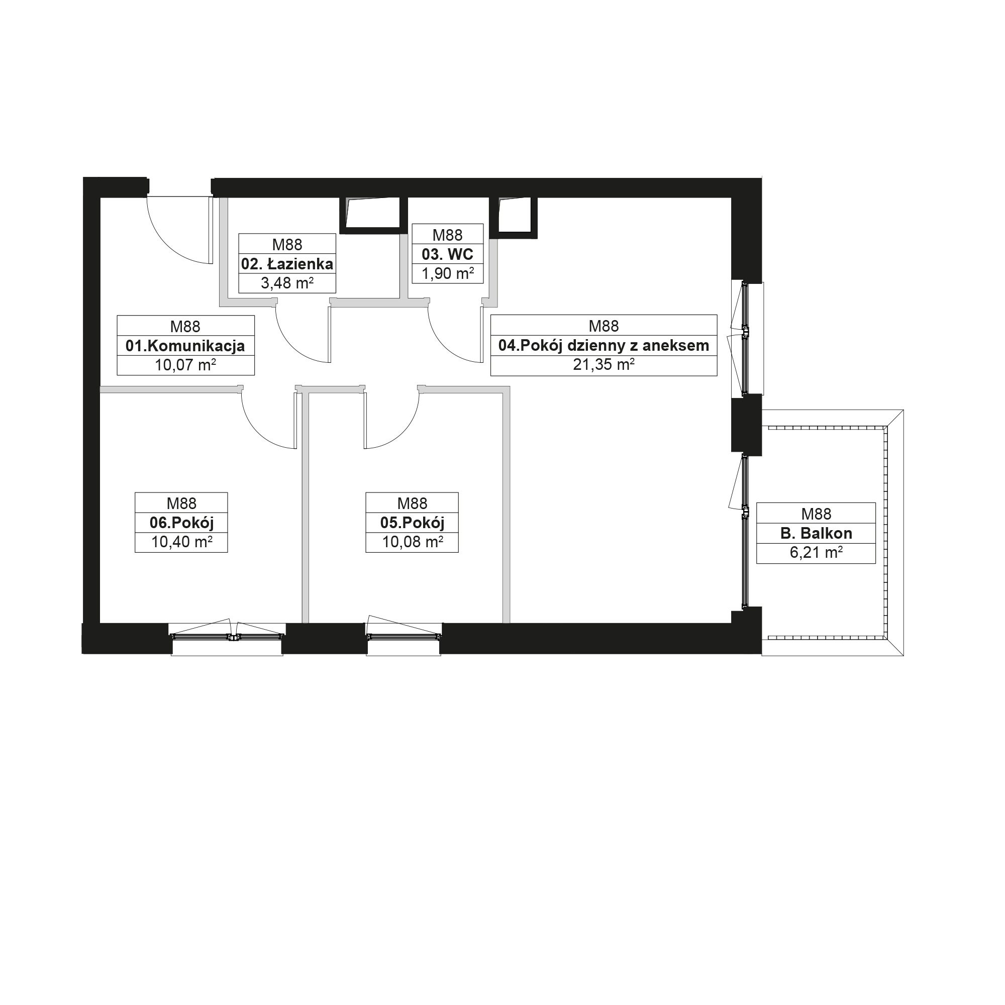 No To Naramowice Poznań mieszkanie deweloperskie na 3 piętrze z 3 pokojami